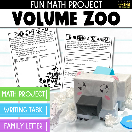 product cover image display - this includes a math project, writing task and family letter