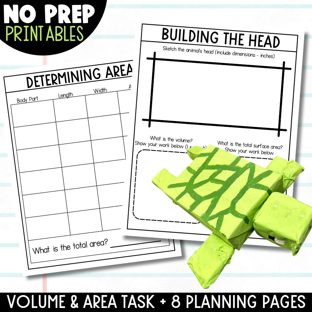 shows example project and area worksheet and planning pages
