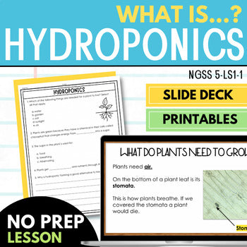 Hydroponics Lesson with Editable Slides and Worksheets