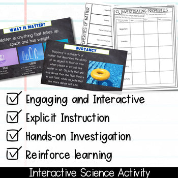 Properties of Matter Lesson Slides, Activity and Worksheets