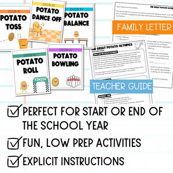 Potato Olympics - Station Directions, Posters, and Worksheets