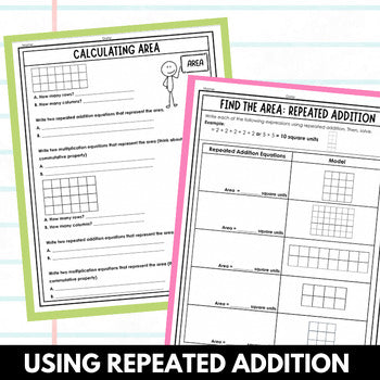 Using repeated addition to find the area