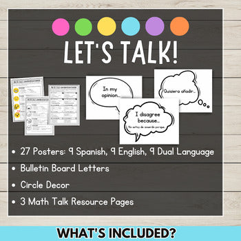 Accountable Talk Bulletin Board Set in Spanish and English