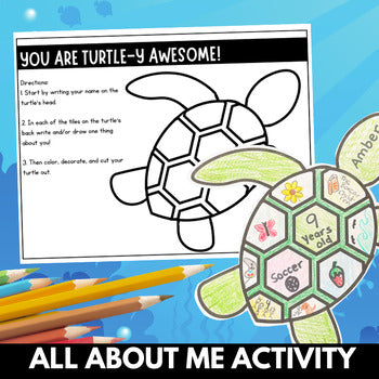 Turtle-themed Back to School Bulletin Board Kit