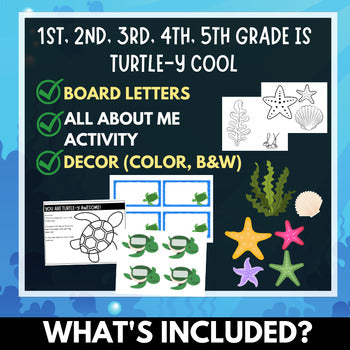 Turtle-themed Back to School Bulletin Board Kit