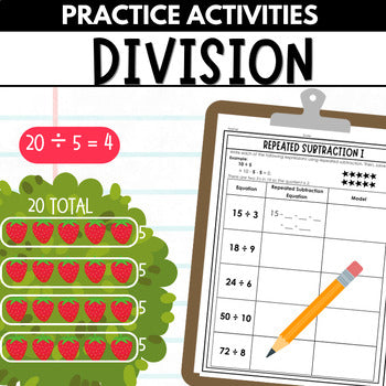 Division Mastery: Repeated Subtraction and Array Activities for 3rd Grade Math