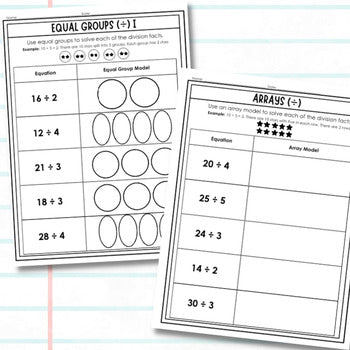 Division Mastery: Repeated Subtraction and Array Activities for 3rd Grade Math